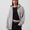 Felpa con cappuccio e zip in felpa francese extra pesante per adulti