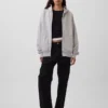 Felpa con cappuccio e zip in felpa francese extra pesante per adulti
