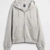 Felpa con cappuccio e zip in felpa francese extra pesante per adulti