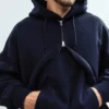 Felpa con cappuccio e zip in felpa francese extra pesante per adulti