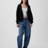 Felpa con cappuccio e zip in felpa Vintagesoft