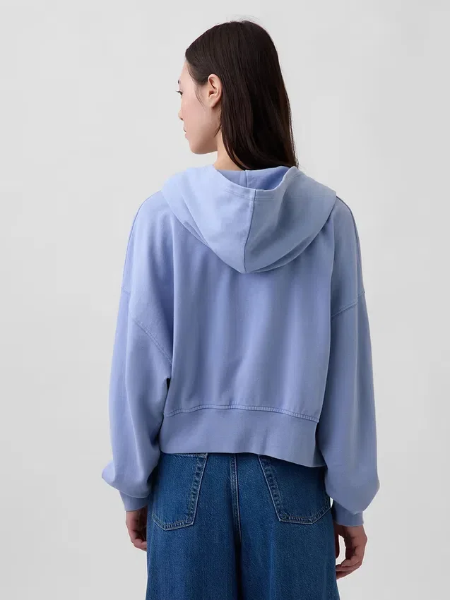 Felpa con cappuccio e zip in felpa Vintagesoft