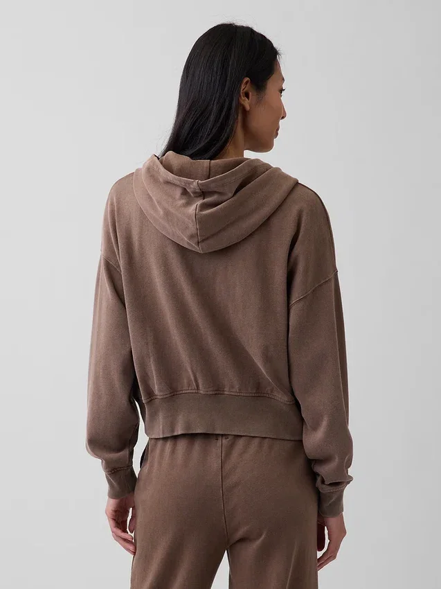 Felpa con cappuccio e zip in felpa Vintagesoft