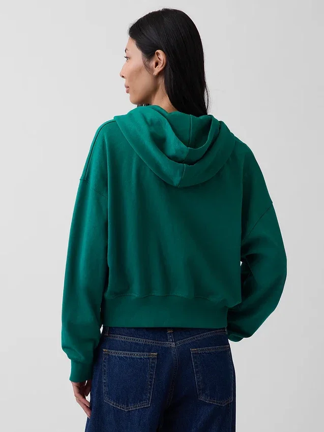 Felpa con cappuccio e zip in felpa Vintagesoft