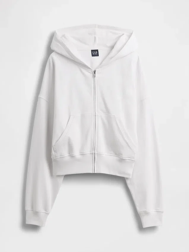 Felpa con cappuccio e zip in felpa Vintagesoft