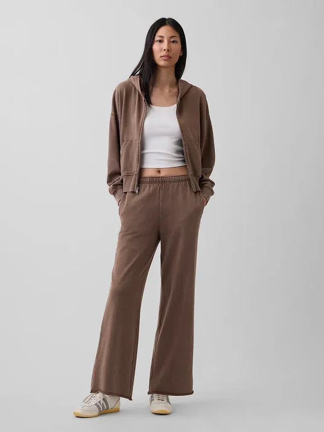 Felpa con cappuccio e zip in felpa Vintagesoft
