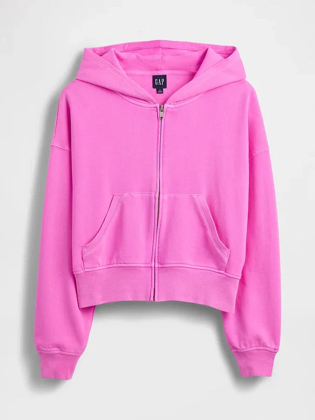 Felpa con cappuccio e zip in felpa Vintagesoft