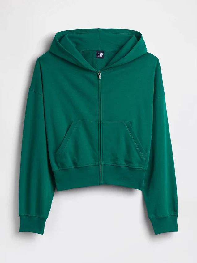 Felpa con cappuccio e zip in felpa Vintagesoft