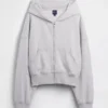 Felpa con cappuccio e zip in felpa Vintagesoft
