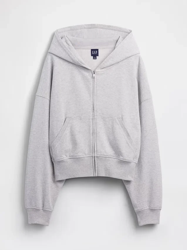 Felpa con cappuccio e zip in felpa Vintagesoft