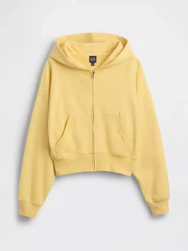 Felpa con cappuccio e zip in felpa Vintagesoft