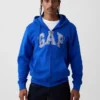 Felpa con cappuccio e zip per adulti Vintagesoft Arch Logo