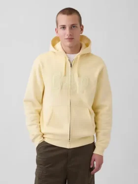 Felpa con cappuccio e zip per adulti Vintagesoft Arch Logo