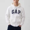 Felpa con cappuccio e zip per adulti Vintagesoft Arch Logo