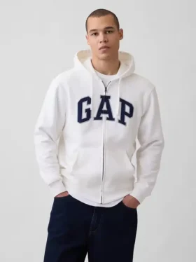 Felpa con cappuccio e zip per adulti Vintagesoft Arch Logo