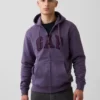 Felpa con cappuccio e zip per adulti Vintagesoft Arch Logo