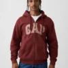 Felpa con cappuccio e zip per adulti Vintagesoft Arch Logo