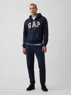 Felpa con cappuccio e zip per adulti Vintagesoft Arch Logo