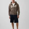 Felpa con cappuccio e zip per adulti Vintagesoft Arch Logo