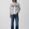 Felpa con cappuccio e zip per adulti Vintagesoft Arch Logo
