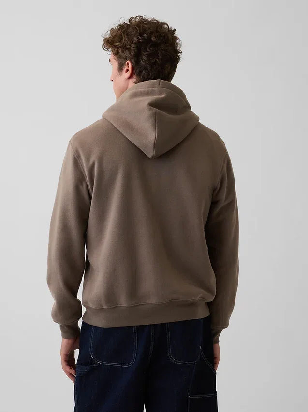 Felpa con cappuccio e zip per adulti Vintagesoft Arch Logo