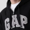 Felpa con cappuccio e zip per adulti Vintagesoft Arch Logo