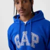 Felpa con cappuccio e zip per adulti Vintagesoft Arch Logo