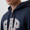 Felpa con cappuccio e zip per adulti Vintagesoft Arch Logo