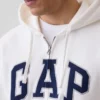 Felpa con cappuccio e zip per adulti Vintagesoft Arch Logo