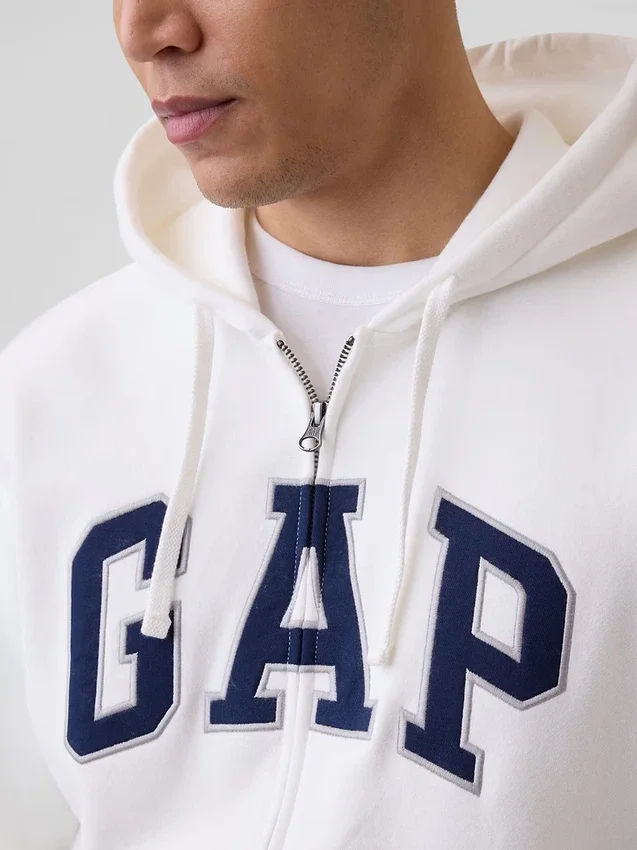Felpa con cappuccio e zip per adulti Vintagesoft Arch Logo