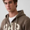 Felpa con cappuccio e zip per adulti Vintagesoft Arch Logo