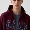 Felpa con cappuccio e zip per adulti Vintagesoft Arch Logo
