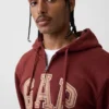 Felpa con cappuccio e zip per adulti Vintagesoft Arch Logo