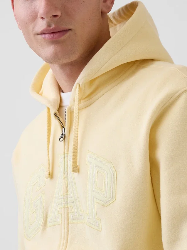 Felpa con cappuccio e zip per adulti Vintagesoft Arch Logo