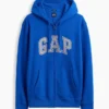 Felpa con cappuccio e zip per adulti Vintagesoft Arch Logo