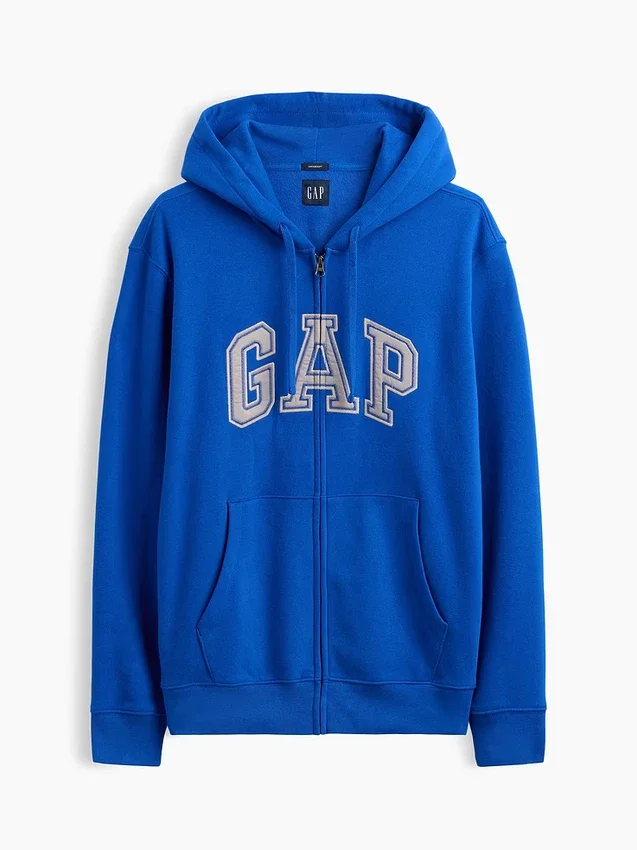 Felpa con cappuccio e zip per adulti Vintagesoft Arch Logo