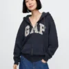 Felpa con cappuccio e zip per adulti Vintagesoft Arch Logo