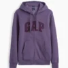 Felpa con cappuccio e zip per adulti Vintagesoft Arch Logo