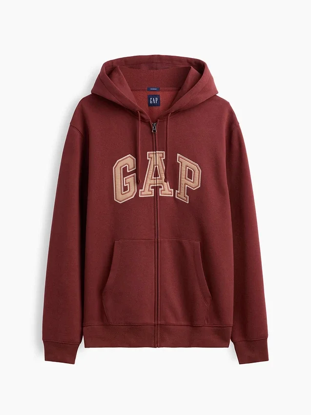 Felpa con cappuccio e zip per adulti Vintagesoft Arch Logo