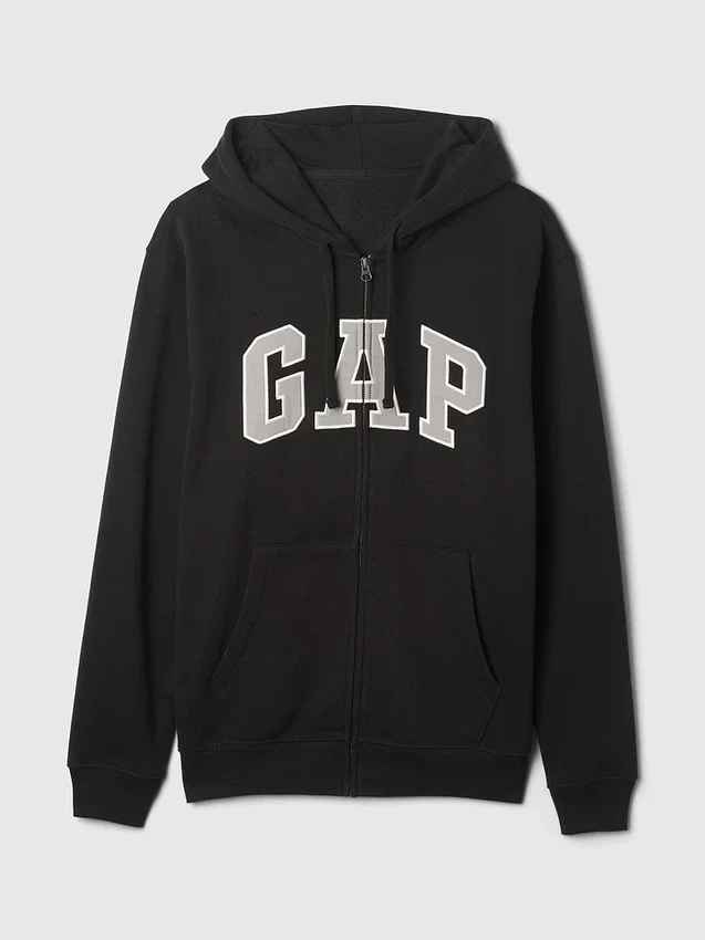 Felpa con cappuccio e zip per adulti Vintagesoft Arch Logo