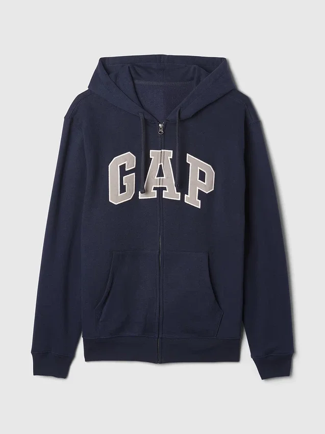 Felpa con cappuccio e zip per adulti Vintagesoft Arch Logo