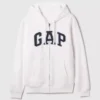 Felpa con cappuccio e zip per adulti Vintagesoft Arch Logo