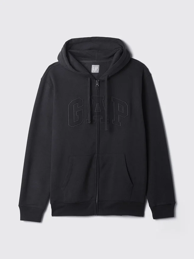 Felpa con cappuccio e zip per adulti Vintagesoft Arch Logo