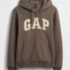 Felpa con cappuccio e zip per adulti Vintagesoft Arch Logo