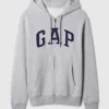 Felpa con cappuccio e zip per adulti Vintagesoft Arch Logo
