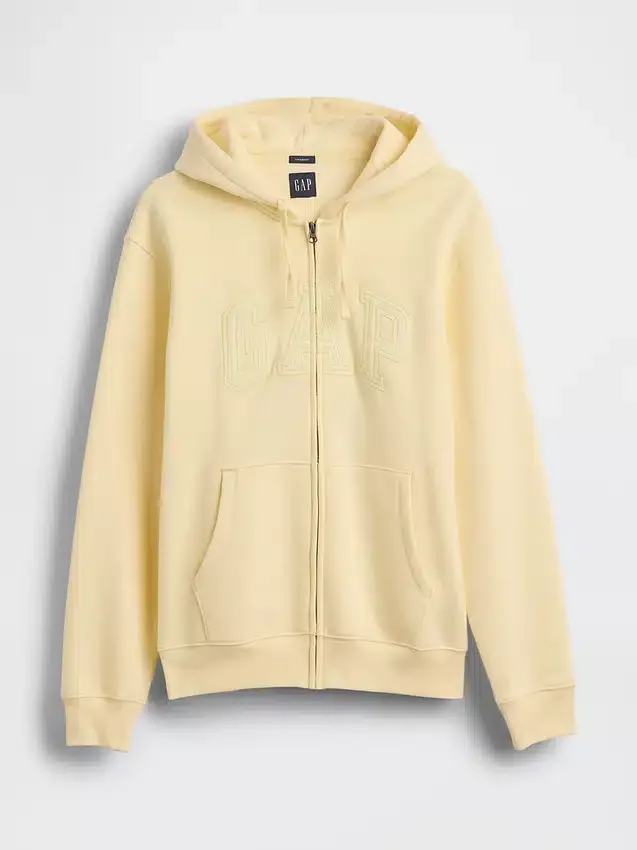 Felpa con cappuccio e zip per adulti Vintagesoft Arch Logo