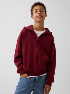 Felpa con cappuccio e zip per bambini Vintagesoft dal taglio comodo