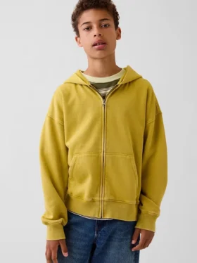 Felpa con cappuccio e zip per bambini Vintagesoft dal taglio comodo