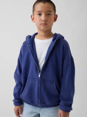 Felpa con cappuccio e zip per bambini Vintagesoft dal taglio comodo