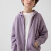 Felpa con cappuccio e zip per bambini Vintagesoft dal taglio comodo
